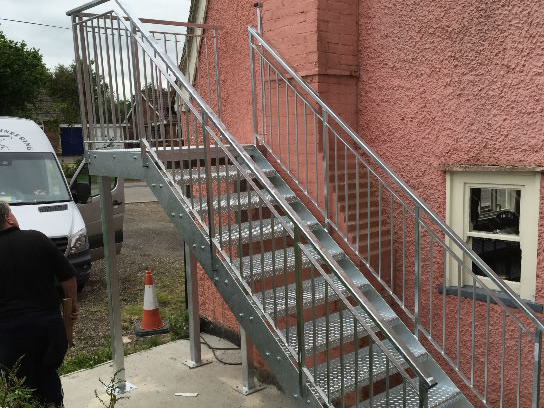 External staircase for flat access